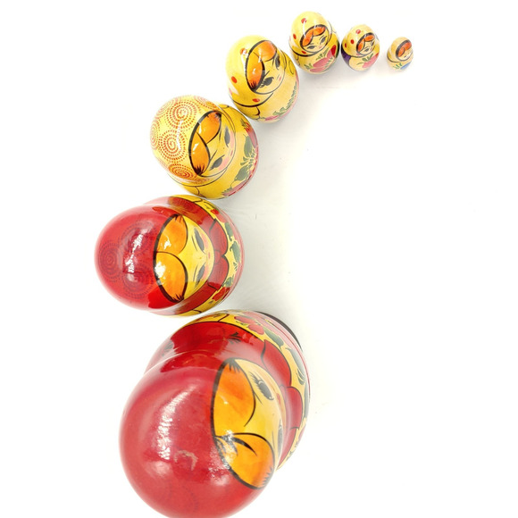 Vintage Russian Nesting Dolls Set of 7 Piece Wooden Babushka Matryoshka - Picture 9 of 16